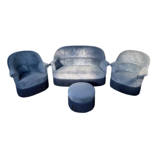 Toad Lounge Sofa, Armchairs and Ottoman, Set of 4 For Sale