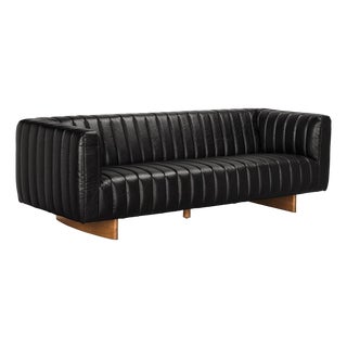 NOIR Khann Sofa, Ebony Black Leather For Sale