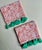 Pair Unused White Cotton, Coral Floral, Teal Tasseled Hand Towels For Sale In New York - Image 6 of 17