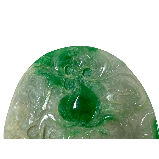 Natural Stone Relief Motif Carving Oval Display Plaque Art For Sale - Image 11 of 11