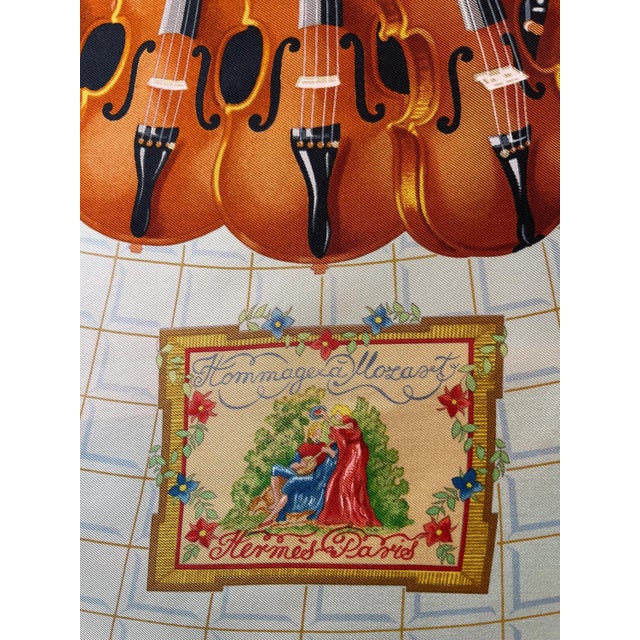 Late 20th Century HERMÈS MOZART 1991 Silk Scarf designed by Abadie Julie For Sale - Image 5 of 13