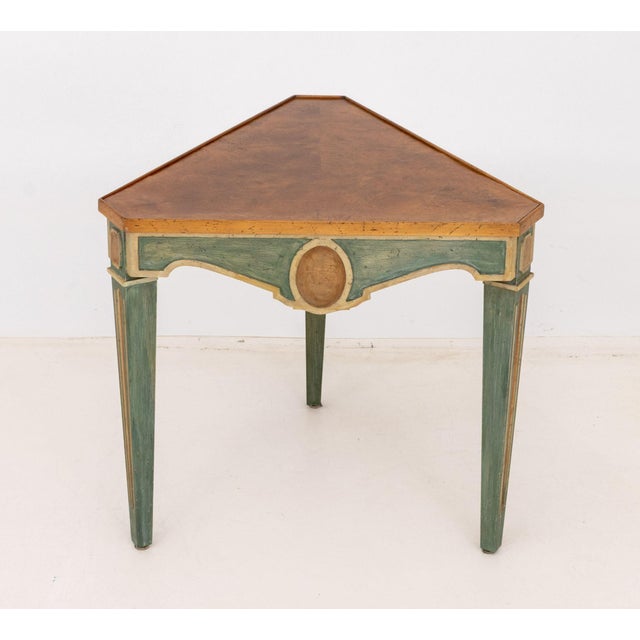 Mid 20th Century Louis XVI Style Green Painted Walnut Side Table For Sale - Image 5 of 7