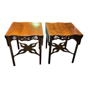 Baker Charleston Pembroke Drop Leaf Side Table - a Pair