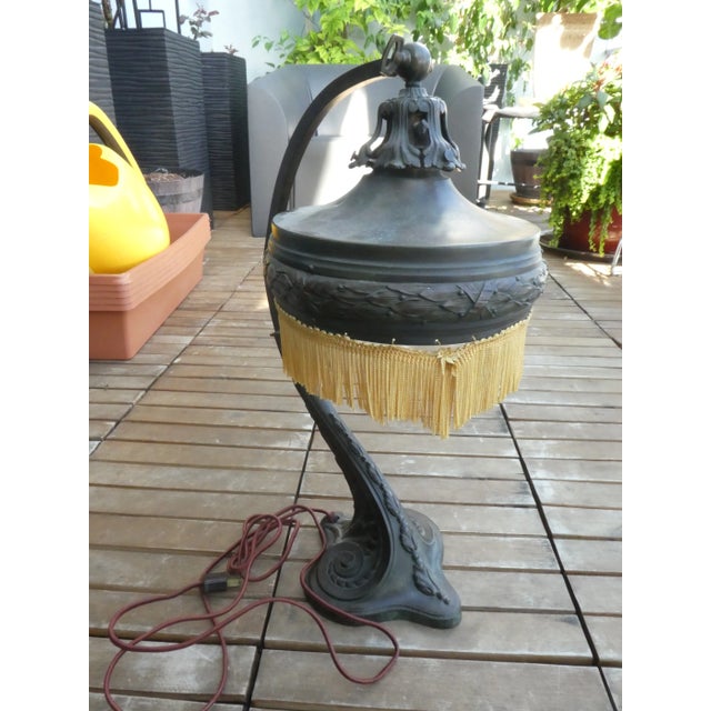 Authentic Art Nouveau Bronze Desk Lamp For Sale - Image 4 of 13
