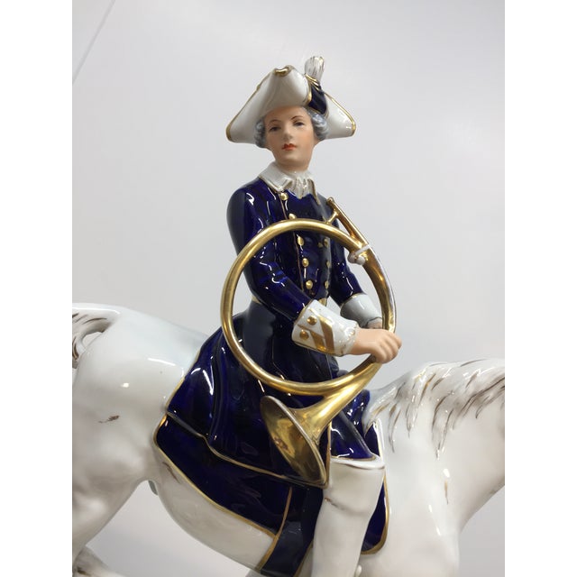 Royal Dux Porcelain Fox Hunting Horse Rider With Hounds For Sale - Image 4 of 14
