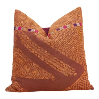 Patiala Starbust, Antique Phulkari Embroidered Pillow Cover For Sale