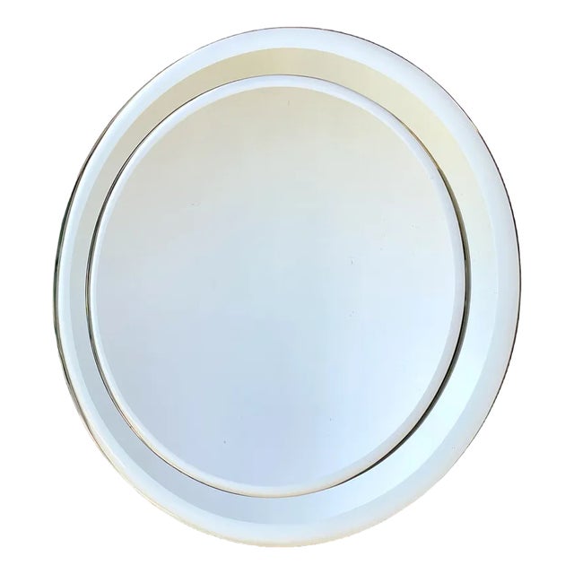 Vintage Round Mirror, 1970s For Sale