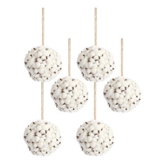 Cotton Orb with Twine Hanger (Set of 6) For Sale