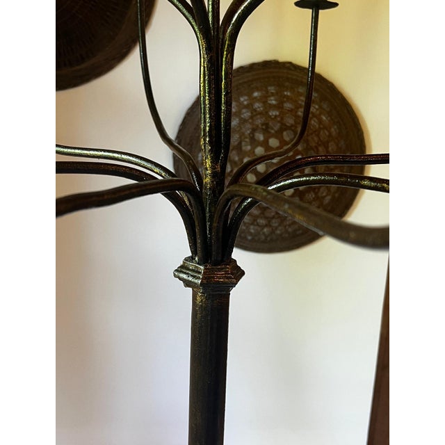 20th-Century Folk Art French Floor Candelabra with Thirteen Lights in Wrought Iron, 1890s For Sale - Image 5 of 8