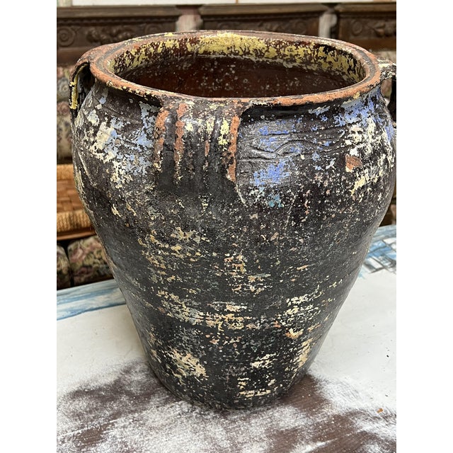 Ceramic Antique Rustic Earthenware Vase, 1890s For Sale - Image 7 of 8