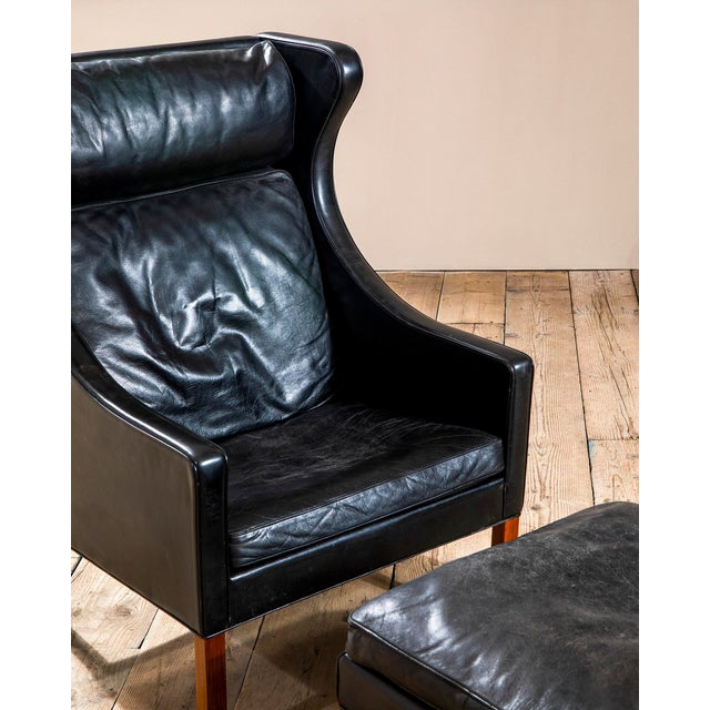 Set of Mod. 2204 Lounge Chair and Ottoman from Børge Mogensen, 1960s For Sale - Image 6 of 7