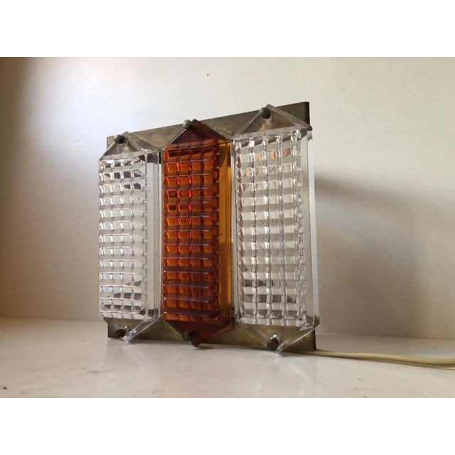 Mid-Century Brass and Glass Sconce by Orrefors, 1960s For Sale - Image 9 of 9