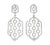 14K White Gold Diamond Designer Drop Earrings. This elegant pair features numerous brilliant round diamonds totaling 2...