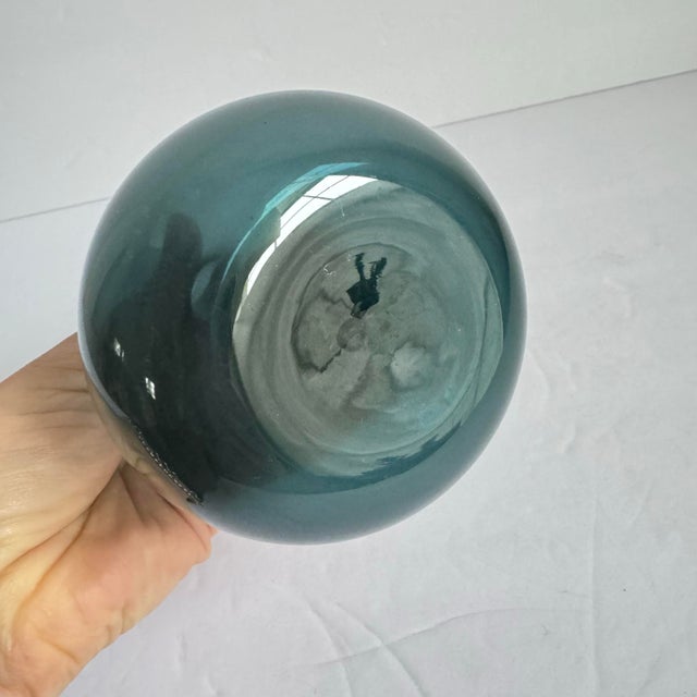 Mid-Century Modern Mid Century Blue Art Glass Vase Attributed to Arthur C Percy for Galluskruf 9.25" For Sale - Image 3 of 6