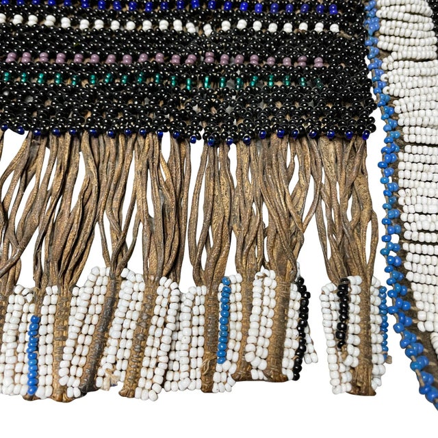 Vintage South African Ndebele Leather Beaded Wedding Mapoto For Sale - Image 4 of 8