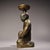 Vintage Bronze Oil Lamp With Gold Inlay - Kneeling Boy Figure For Sale In Los Angeles - Image 6 of 10