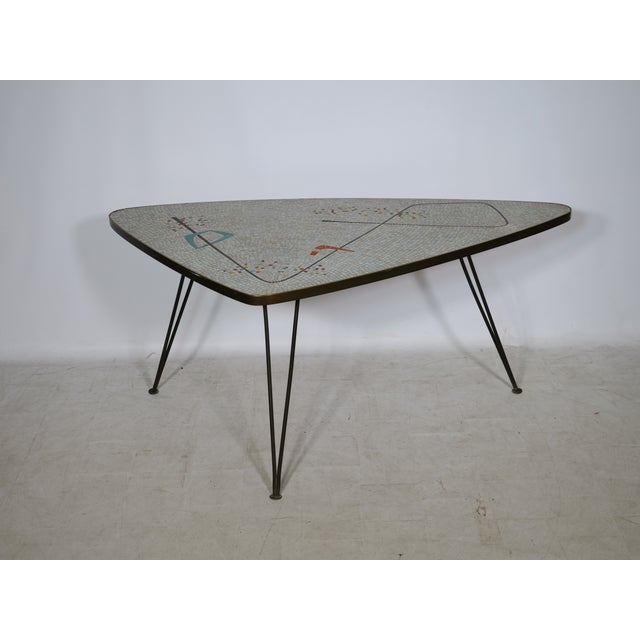 Mid-Century Freeform Kidney-Shaped Mosaic Table with Hairpin Legs by Berthold Müller Oerlinghausen, 1950s For Sale - Image 11 of 18