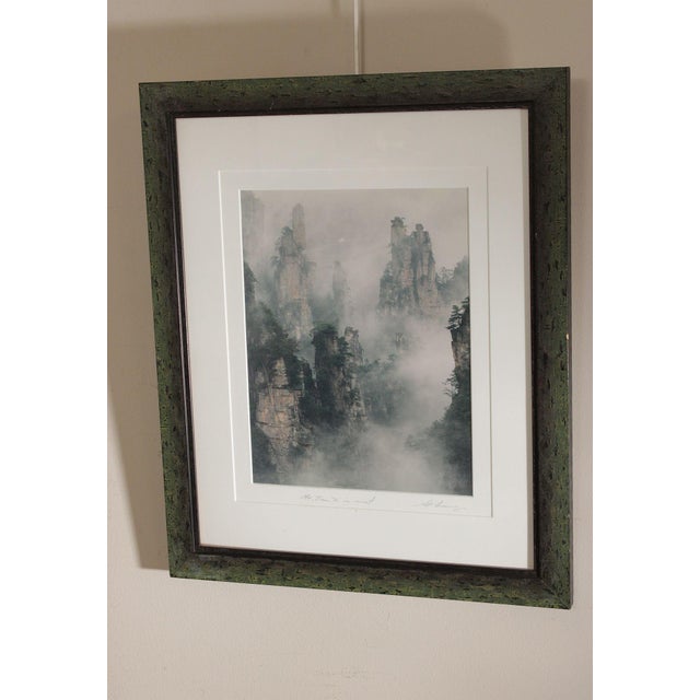 Asian Keith Guo Ji Liang Framed Photograph, 'Mt. Tian Zi in Mist' For Sale - Image 3 of 12