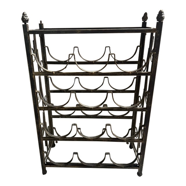 Tall 1960s Vintage Hollywood Design Foldable Wine Rack For Sale
