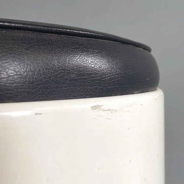 1960s Italian Space Age Black and White High Bar Stool, 1960s For Sale - Image 5 of 11