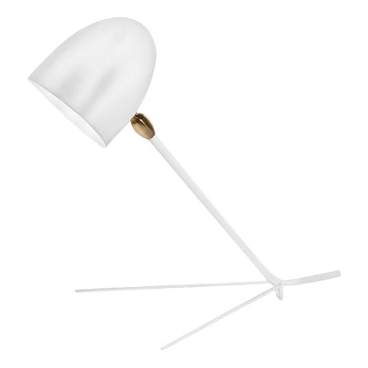 Mid-Century Modern White Cocotte Table Lamp by Serge Mouille For Sale