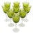 Vintage Czech Olive Green Cut Crystal Glasses, 1960s, Set of 8 For Sale