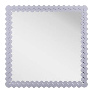Fleur Home Carnival Chaos Square Mirror in Spring Iris, 24x24 For Sale