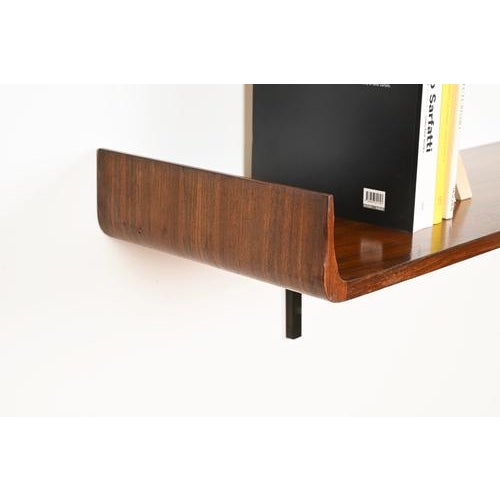 Large Italian Wall Shelf in Curved Rosewood from Campo & Graffi, 1960s For Sale - Image 13 of 15