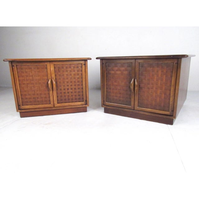 Vintage Walnut End Tables by Lane - a Pair For Sale - Image 13 of 13