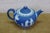 Vintage Wedgwood Blue Jasperware Candlesticks Creamer Sugar Teapot Bowl Compote - Set of 6 For Sale - Image 9 of 16