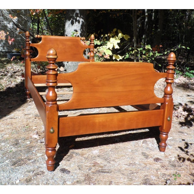 Brown Vintage Solid Rock Maple Cushman Colonial Creations Twin Single Bed For Sale - Image 8 of 12