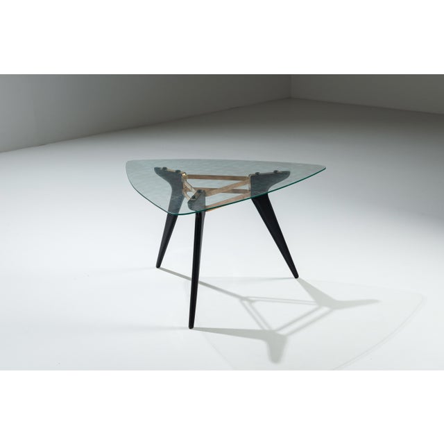 Triangular Coffee Table in the style of Alfred Hendrickx, 1960s For Sale - Image 6 of 13