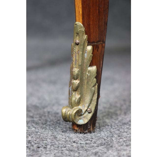 Brown Superb Kingwood Bronze Mounted Louis XV Marble Top Two Drawer French Commode For Sale - Image 8 of 10