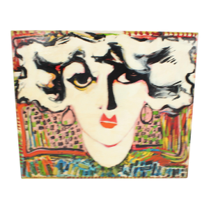 Single Vintage Alfonso Caliendo Original Pop Art Painting on Board #36 Abstract