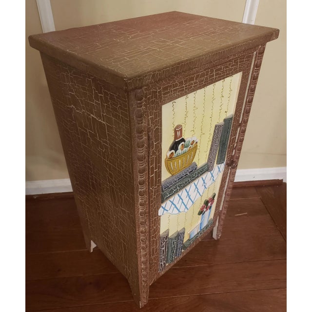 American Colonial Crackle Painted Cabinet For Sale - Image 4 of 11