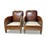 Brown French Art Deco Leather Studded Club Chairs. 1930's France For Sale - Image 8 of 12