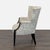 Traditional Classic Upholstered Wingback Lounge Chair With Carved Wood Arms and Legs For Sale - Image 3 of 6