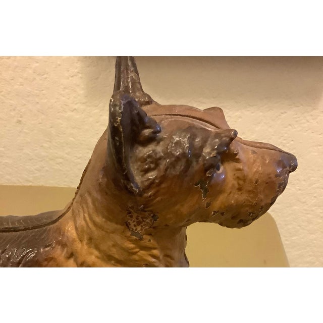 1930s Vintage Hubley Cast Iron Scottie Terrier Dog Doorstop For Sale - Image 5 of 9