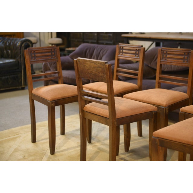 Brown Vintage Brutalist Chairs, 1950s, Set of 6 For Sale - Image 8 of 10