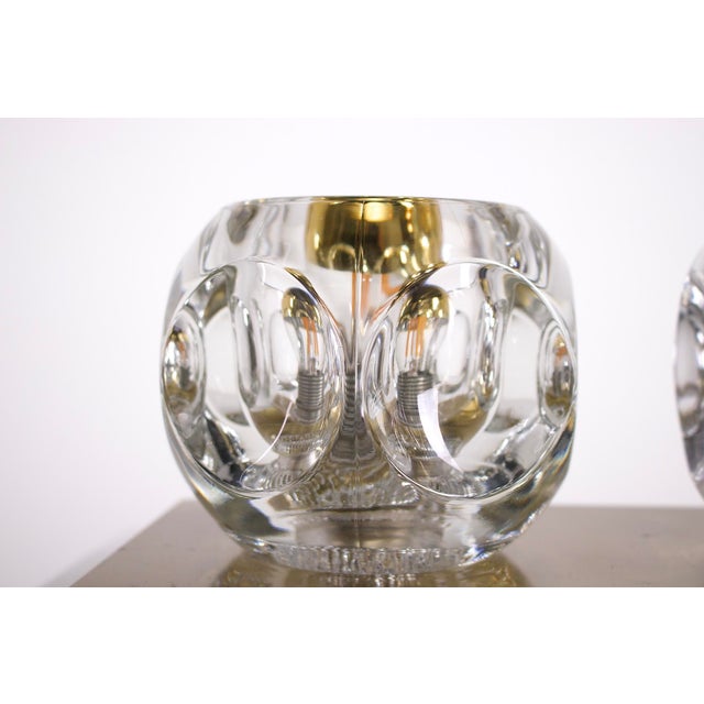 Mid-Century Modern Ice Cube Wall Light in Glass and Brass from Peill & Putzler, 1970s For Sale - Image 3 of 6