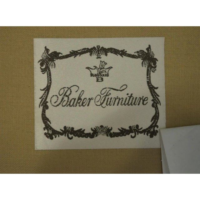 Baker Furniture Traditional Style Sea Foam Green Upholstered Accent Wingback Arm Chair For Sale - Image 10 of 10