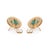 Vintage-Style 2.42ct Turquoise Cabochon Diamond Stud Earrings in 14k Yellow Gold- A Pair For Sale - Image 9 of 15