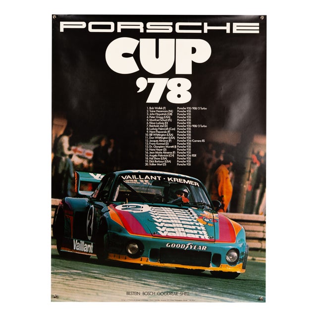 Porsche Cup 78 Original Poster by Advertising Agency Strenger, 1978 For Sale