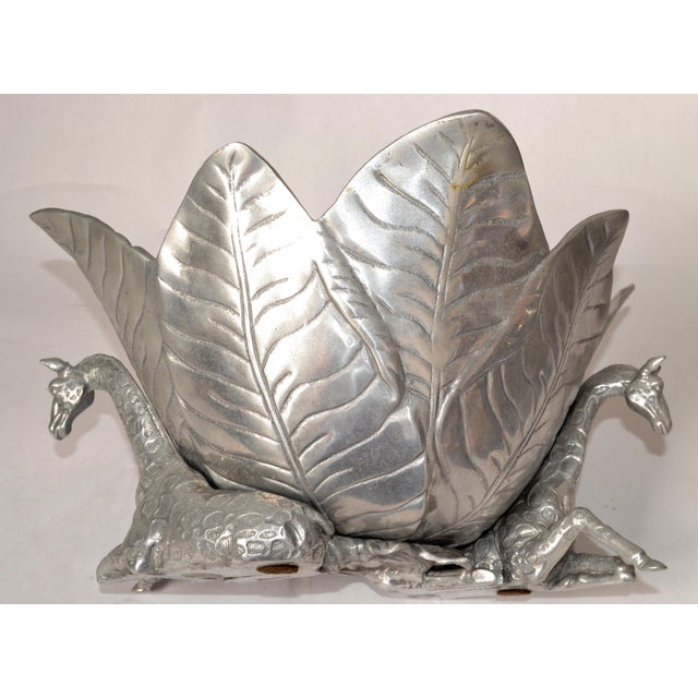 Silver Arthur Court 2004 Safari Collection Giraffe Ice Bucket Aluminum Wine Cooler For Sale - Image 8 of 14