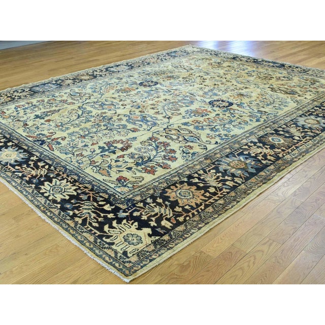 1920s Persian Lilahan Ivory Handmade Floral Design Rug For Sale - Image 11 of 13