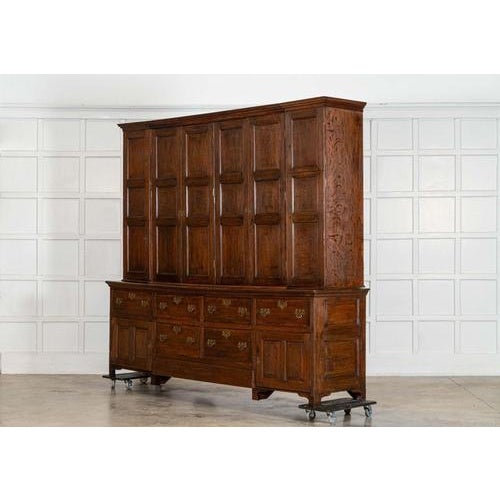 Early 19th Century Georgian English Monumental Breakfront Oak Housekeepers Cupboard, 1800s For Sale - Image 5 of 18