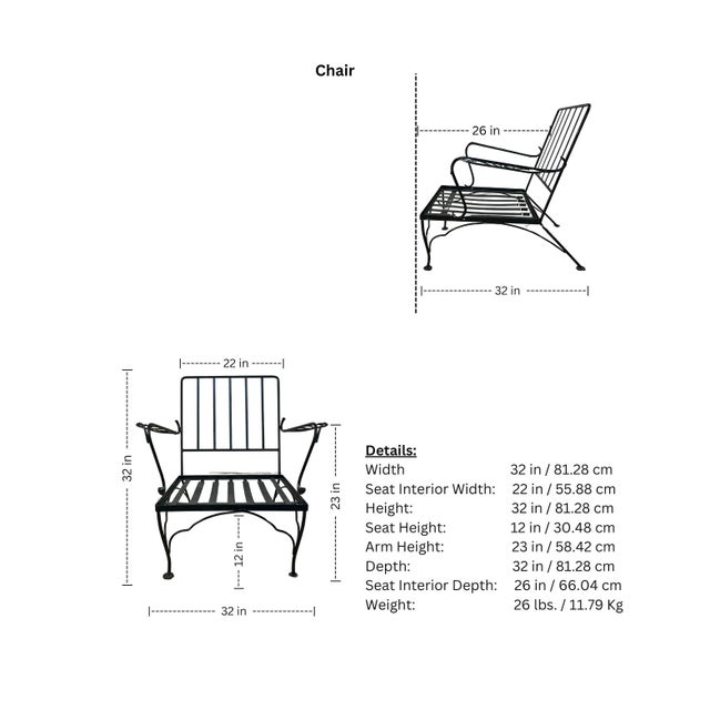 Vintage Wrought Iron Outdoor Patio Set (4 Piece) For Sale - Image 18 of 18