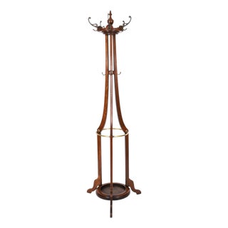 Antique Victorian Oak Hall Umbrella Coat Stand, 19th Century For Sale