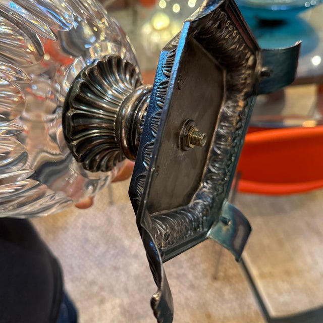 Cut Glass and Silver-Plate Egg Shaped Vessel For Sale - Image 11 of 12