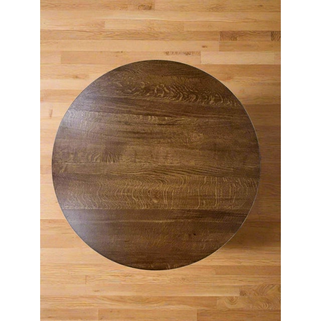 2020s Mission Quarter Sawn Oak Round Dining Table, Kitchen Table - 42" For Sale - Image 5 of 10